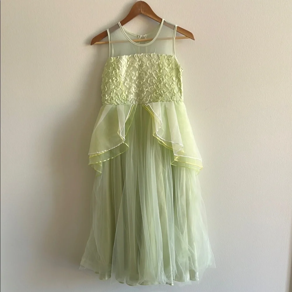 Trish Scully Child Elegant‎ Light Green Layered Dress
